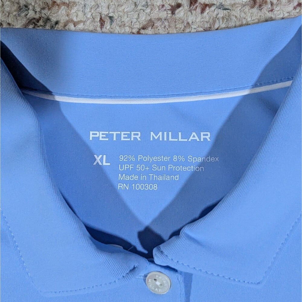 Peter Millar Houston Open Golf Polo Shirt UPF 50+ Womens XL Blue Short Sleeve - Picture 5 of 6